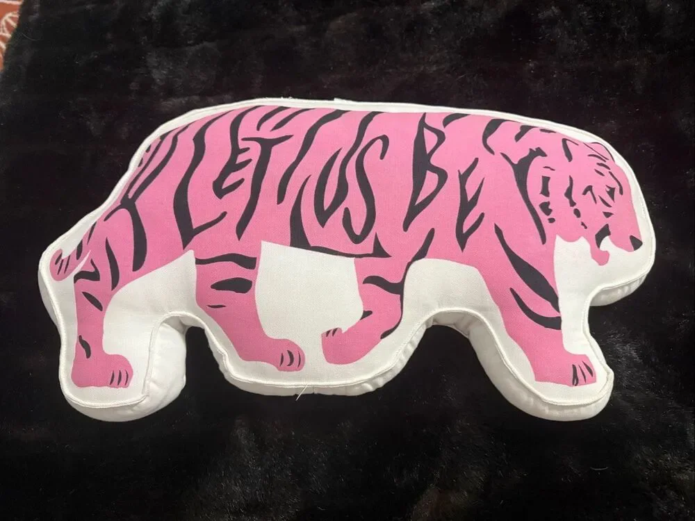 RARE!! Ikea Urskog Pink Tiger Canvas Pillow 